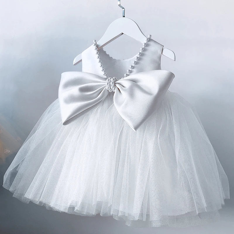 Toddler Baby Girl 1st Birthday Dress Backless Big Bow (PINK SHADE MAY –  Rose and Bloom Baby