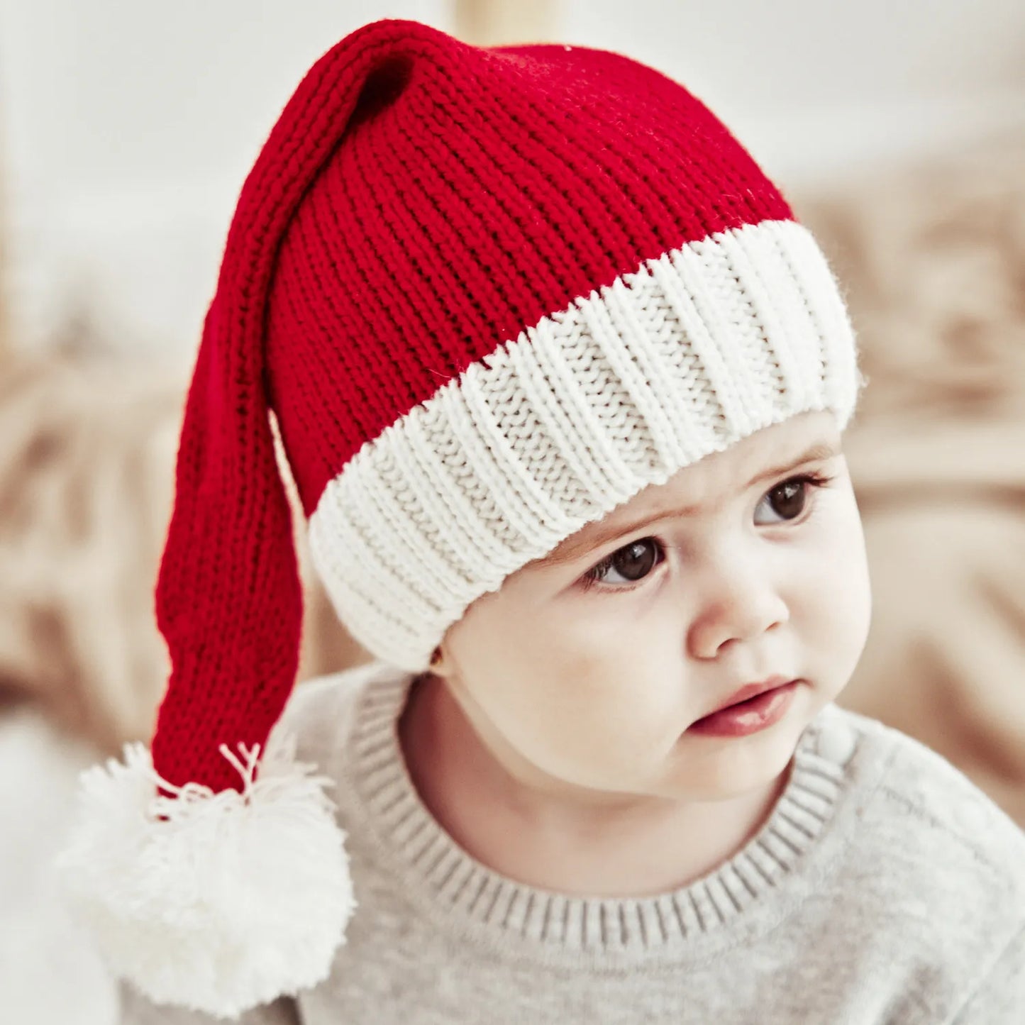 Knitted Baby or Adult Christmas Hat