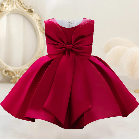 Baby Childrens Christmas  Party Princess Dress for Girls Children Big Bow Wedding Kids Dress for Girls Birthday New Years Ball Gown