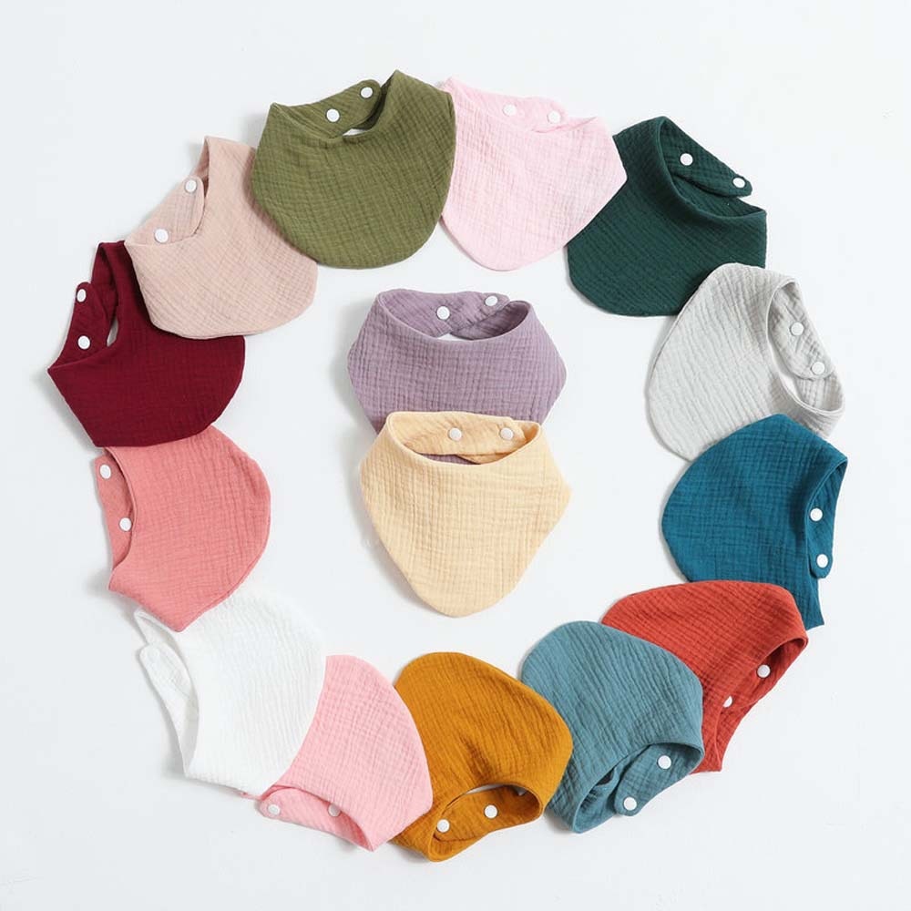 Baby Bibs Infant Cotton Bib Newborn Solid Color Triangle