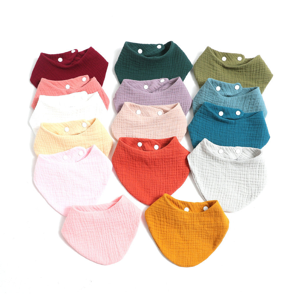 Baby Bibs Infant Cotton Bib Newborn Solid Color Triangle