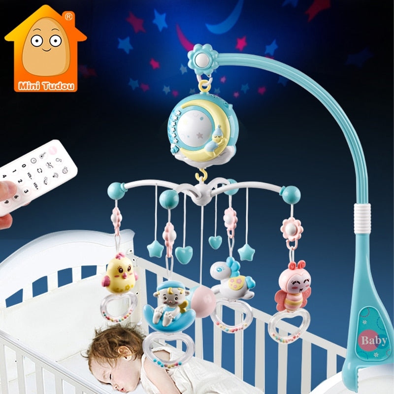 Baby Rattles Crib Mobiles Toy Holder Rotating Mobile Bed