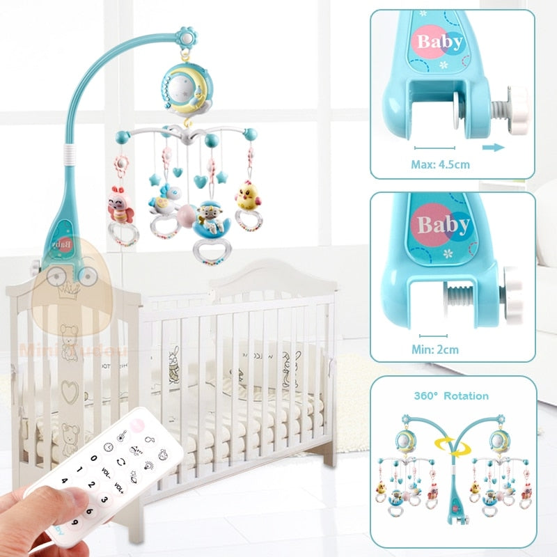 Baby Rattles Crib Mobiles Toy Holder Rotating Mobile Bed