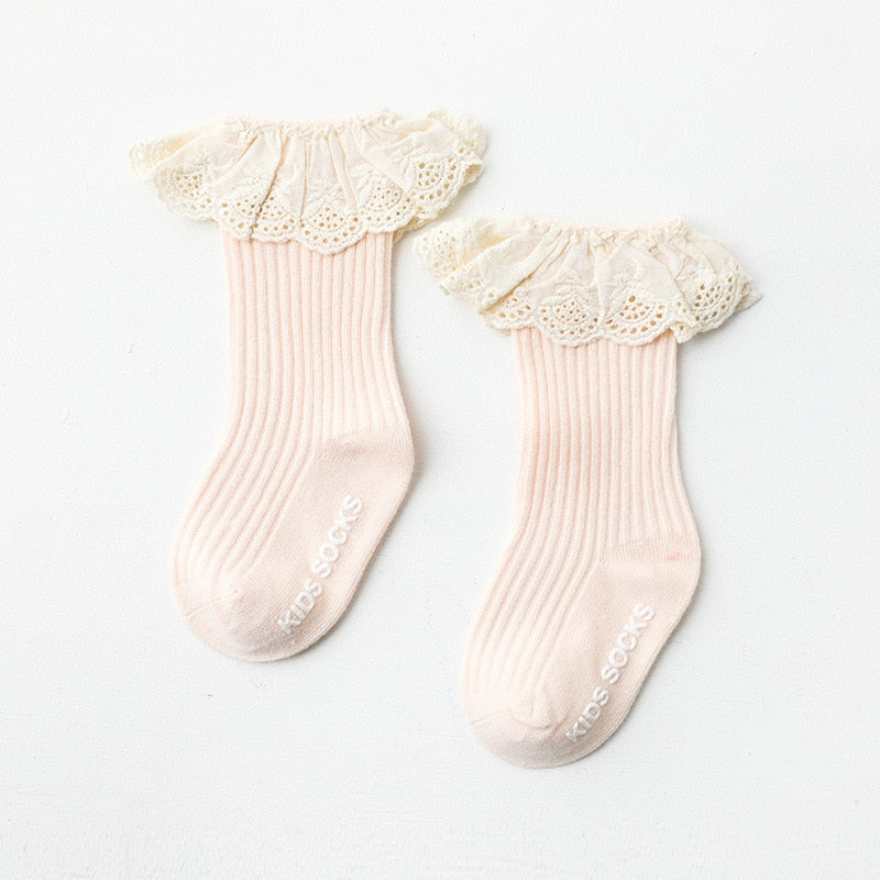 Baby Socks Girl Newborn Infantil Kid Knee High Lace Socks