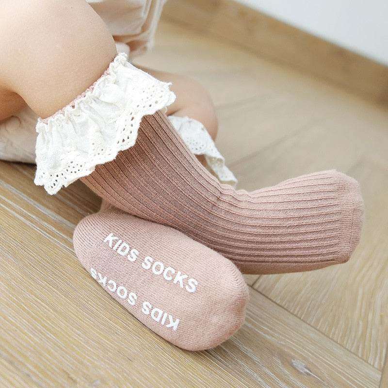 Baby Socks Girl Newborn Infantil Kid Knee High Lace Socks