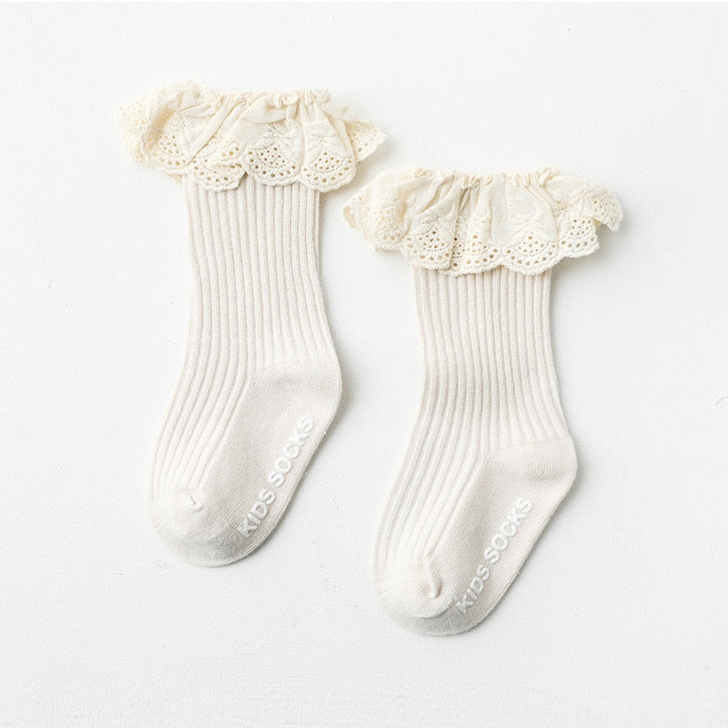 Baby Socks Girl Newborn Infantil Kid Knee High Lace Socks