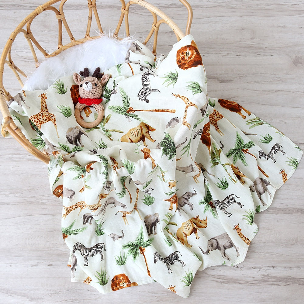 Bamboo Baby Blankets Newborn Muslin Swaddle 120x120 Nursery