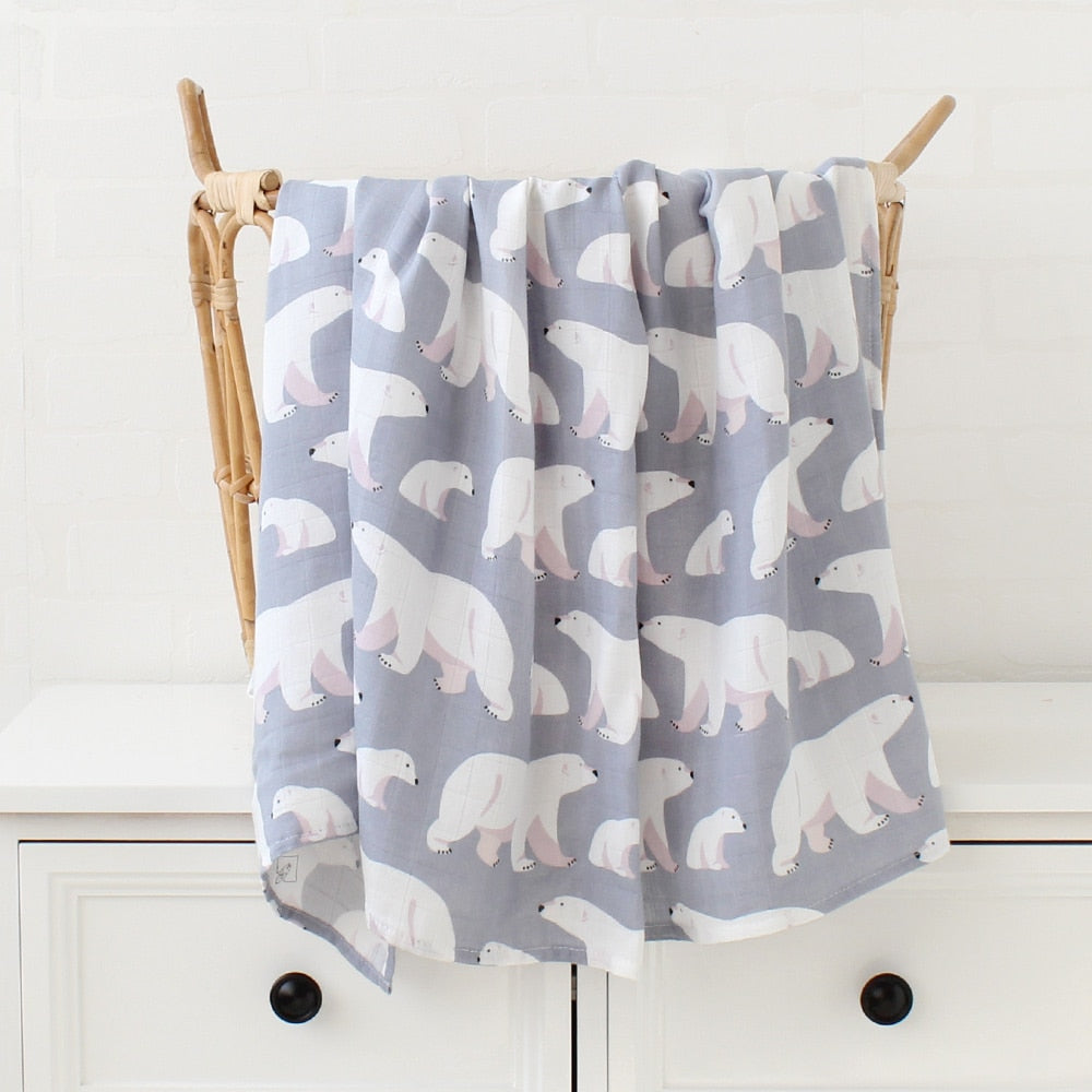 Bamboo Baby Blankets Newborn Muslin Swaddle 120x120 Nursery