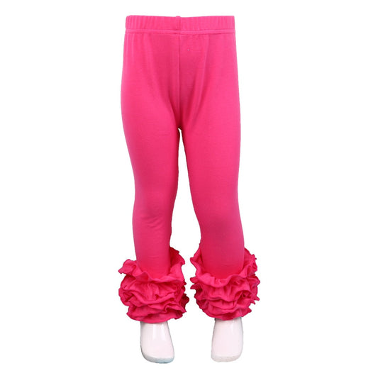 boutique full length girls leggings solid cute 100% cotton