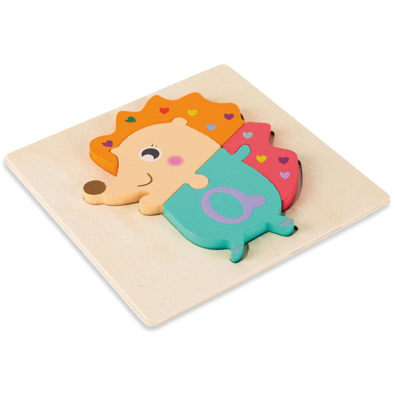 Cartoon Animal 3D Wooden Puzzle Baby Montessori Toys