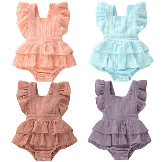 Citgeett Summer Solid 0-24M Newborn Baby Girl Clothes Ruffle