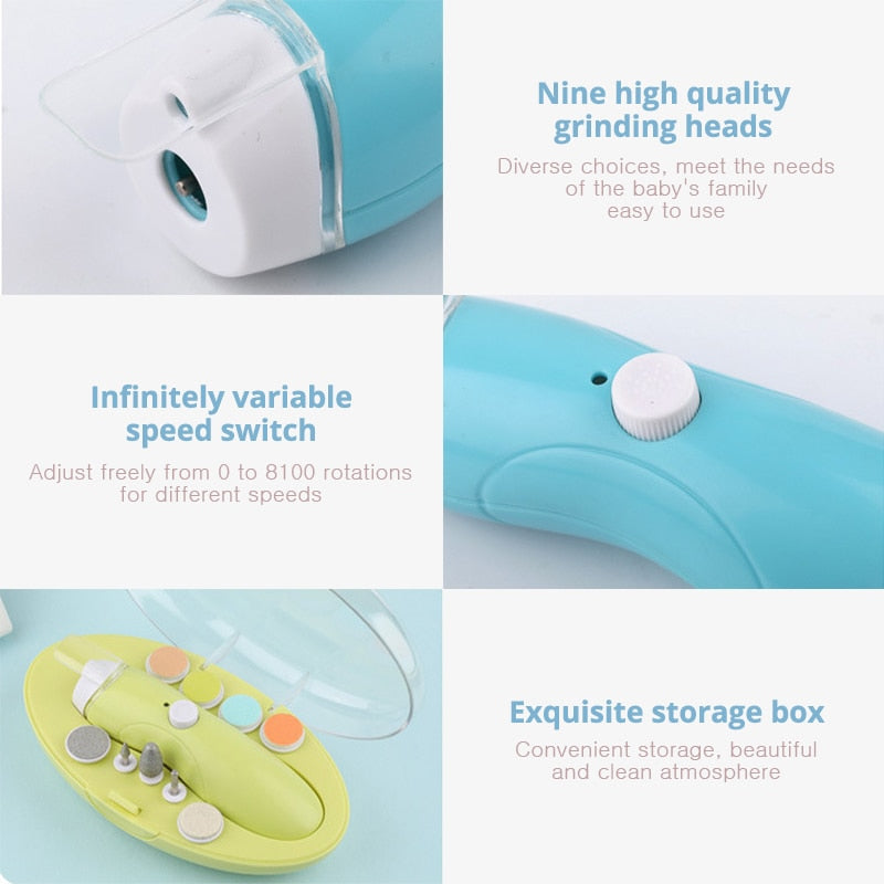 Electric Baby Nail Trimmer USB Charging Kids Infant Baby