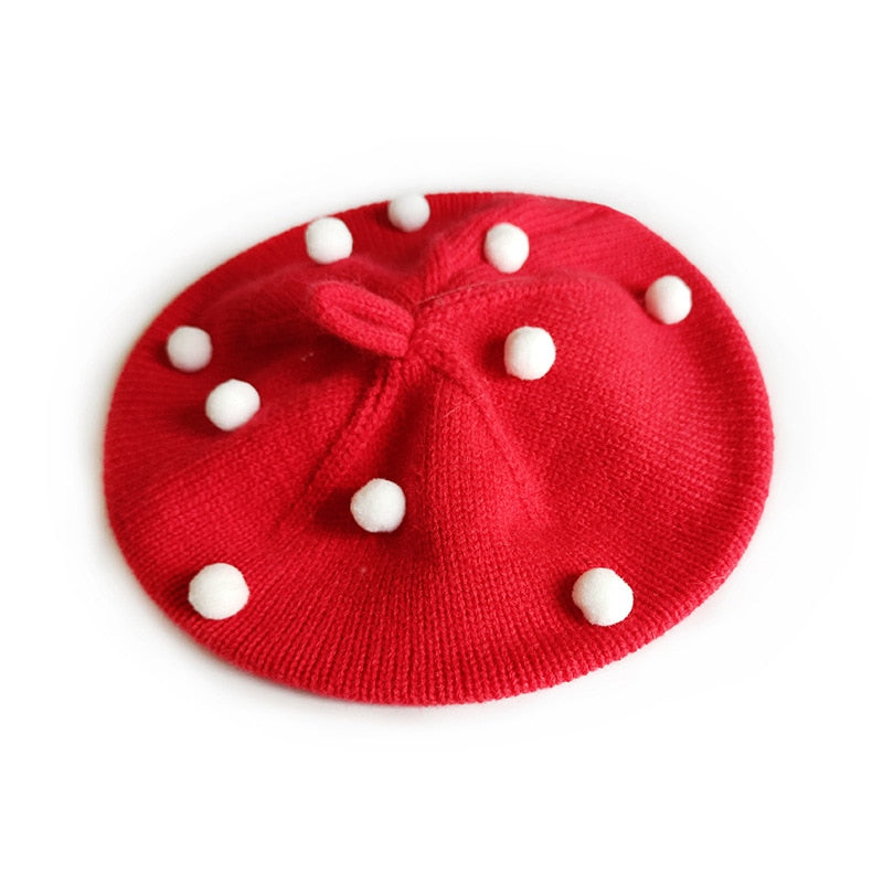 Fashion Wool Baby Hat for Girls Candy Color Elastic Infant