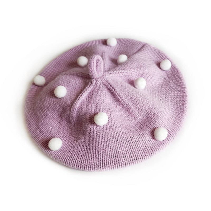 Fashion Wool Baby Hat for Girls Candy Color Elastic Infant