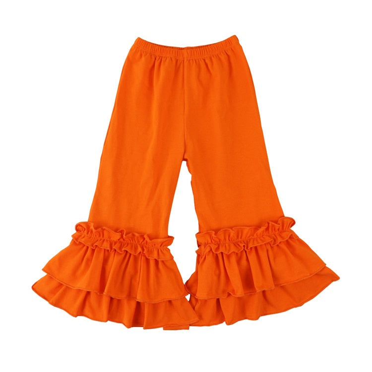 Hot sale fashion baby girls cotton Flares pants Ruffle long