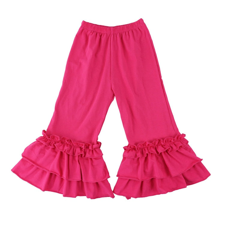 Hot sale fashion baby girls cotton Flares pants Ruffle long