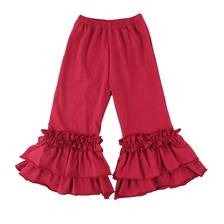 Hot sale fashion baby girls cotton Flares pants Ruffle long