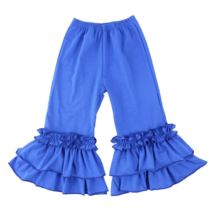 Hot sale fashion baby girls cotton Flares pants Ruffle long