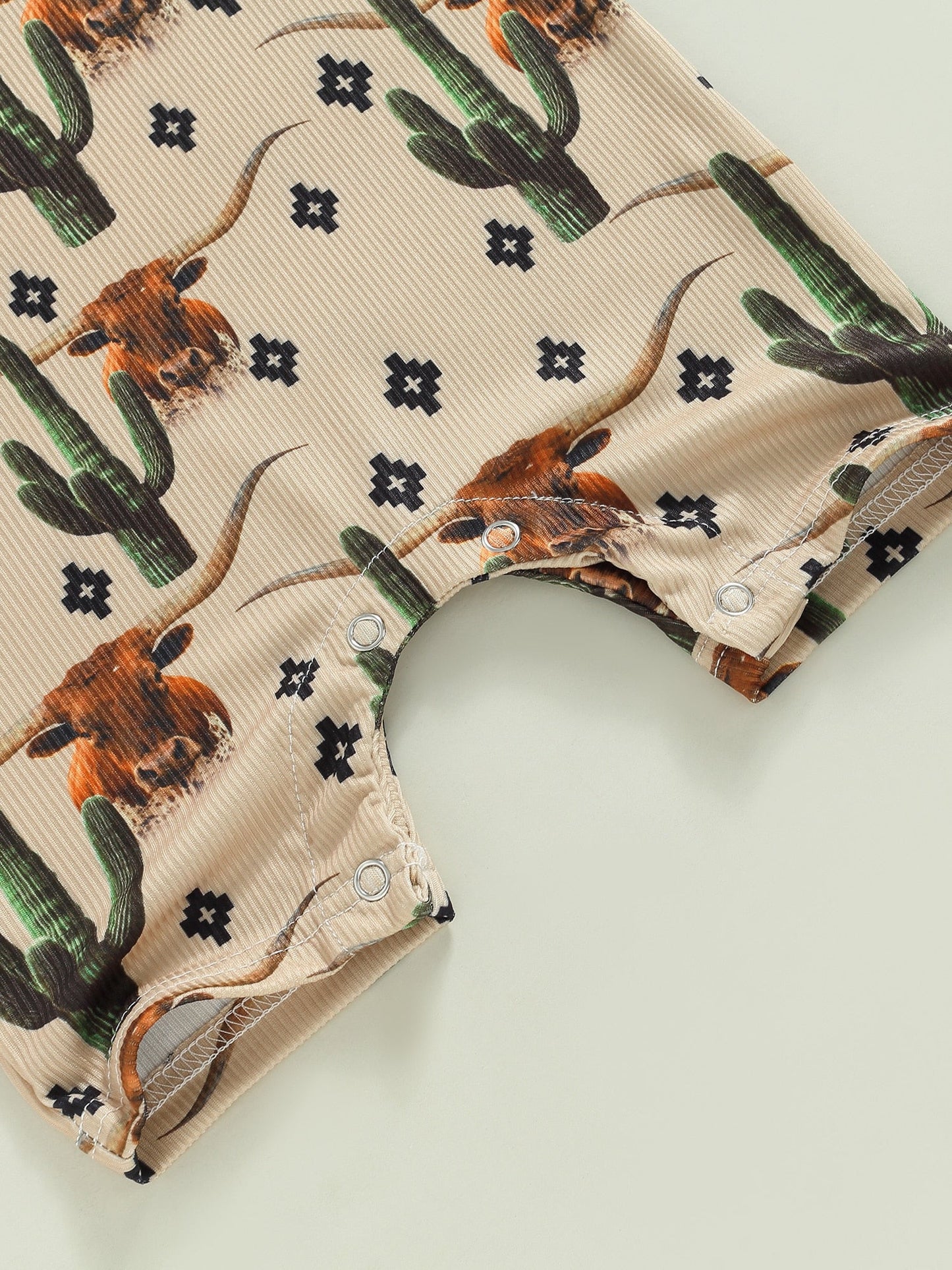 Infant Baby Western Cowboy Jumpsuits Cartoon Bull Head Print