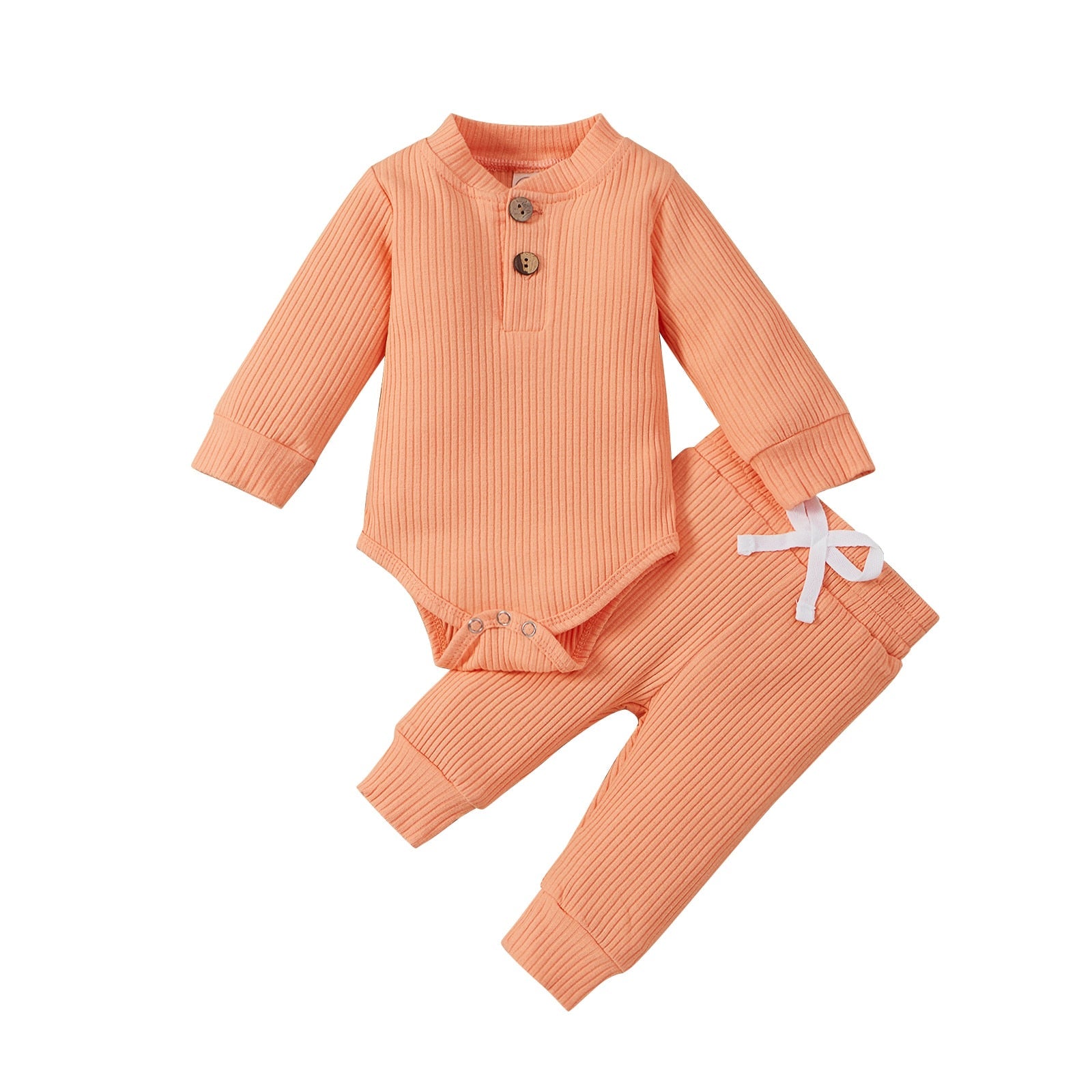 Infant Newborn Baby Girl Boy Spring Autumn Ribbed/Plaid