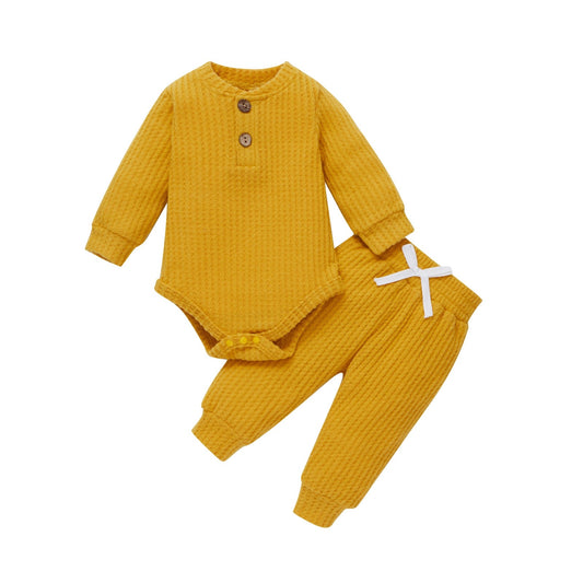 Infant Newborn Baby Girl Boy Spring Autumn Ribbed/Plaid