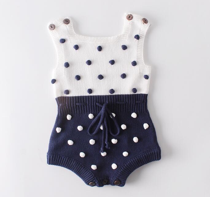 Knitted Baby Romper Newborn Baby Clothes Sleeveless Stripe