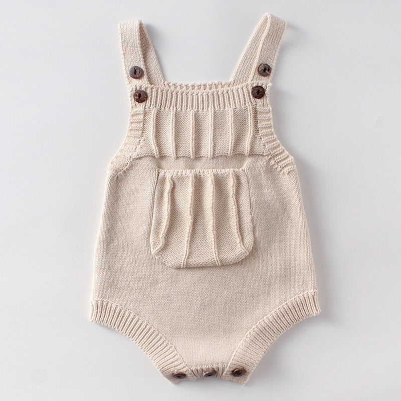Knitted Baby Romper Newborn Baby Clothes Sleeveless Stripe