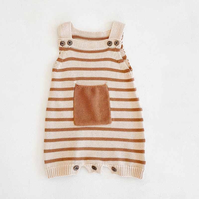 Knitted Baby Romper Newborn Baby Clothes Sleeveless Stripe