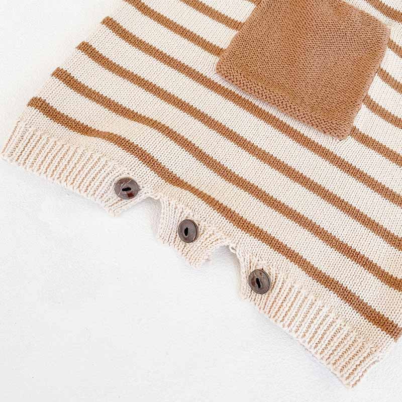 Knitted Baby Romper Newborn Baby Clothes Sleeveless Stripe
