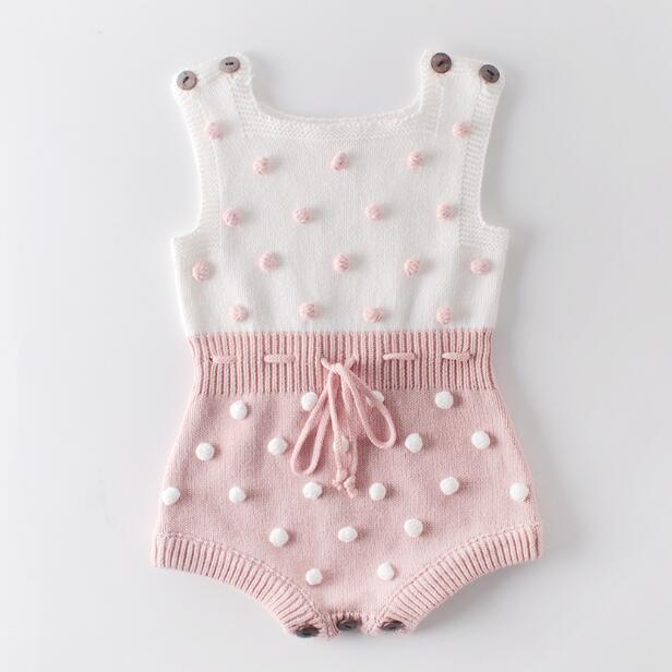 Knitted Baby Romper Newborn Baby Clothes Sleeveless Stripe