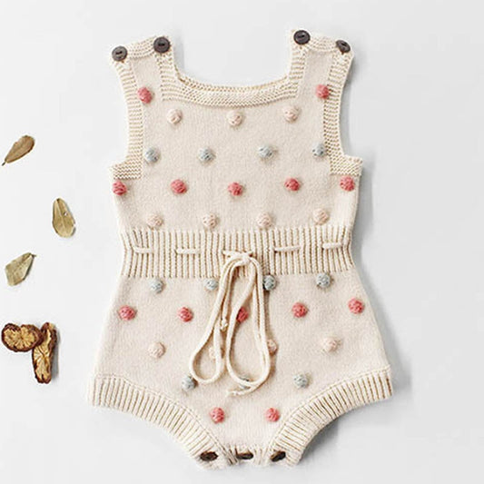 Knitted Baby Romper Newborn Baby Clothes Sleeveless Stripe