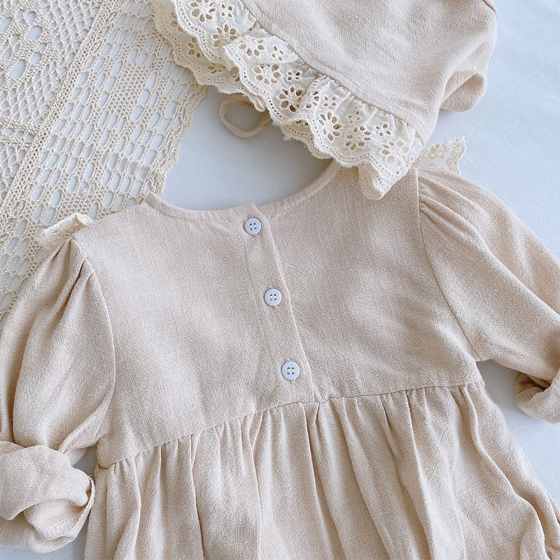 Lace Princess Toddler Romper 2020 Autumn Retro Newborn Baby