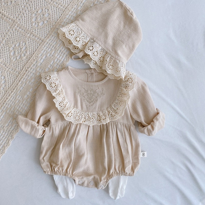 Lace Princess Toddler Romper 2020 Autumn Retro Newborn Baby