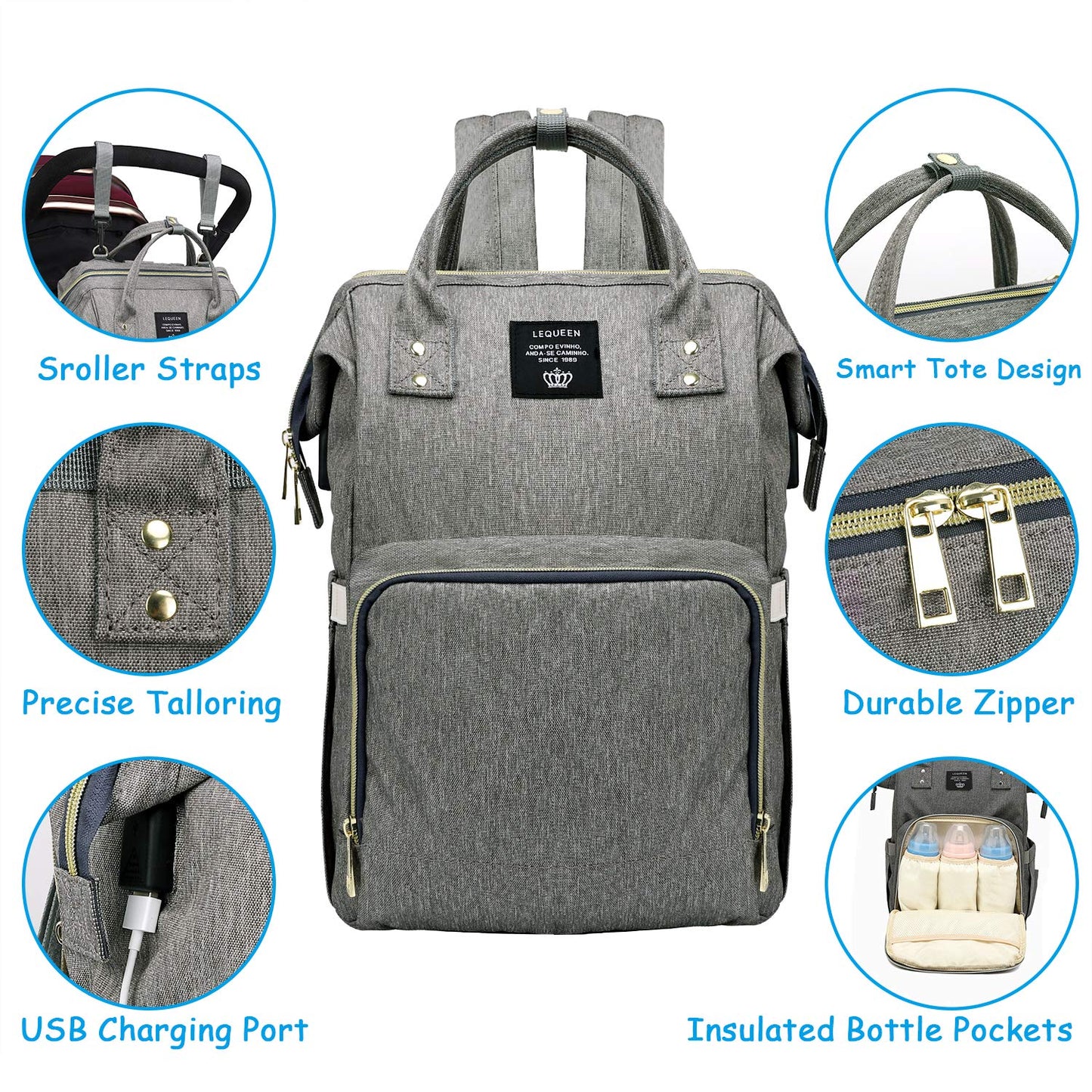 Large Capacity Diaper Bag Backpack Waterproof Maternity Bag