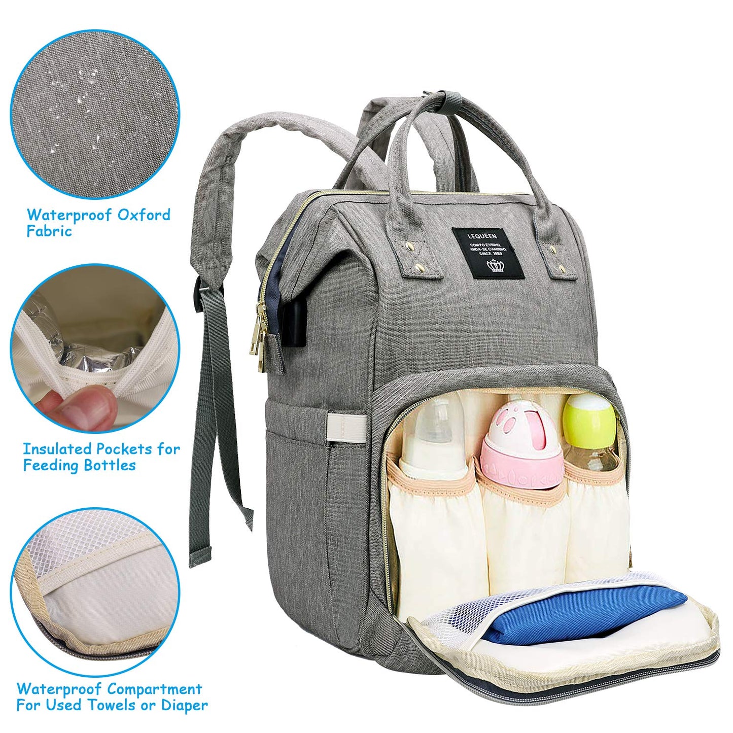 Large Capacity Diaper Bag Backpack Waterproof Maternity Bag