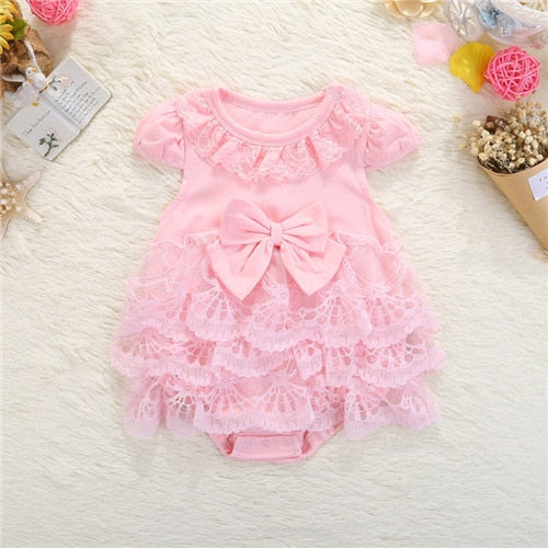 Lawadka Summer Style Lace Cotton Baby Rompers Bowknot