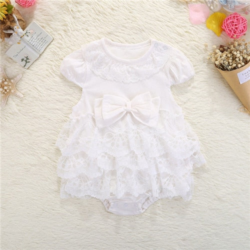 Lawadka Summer Style Lace Cotton Baby Rompers Bowknot