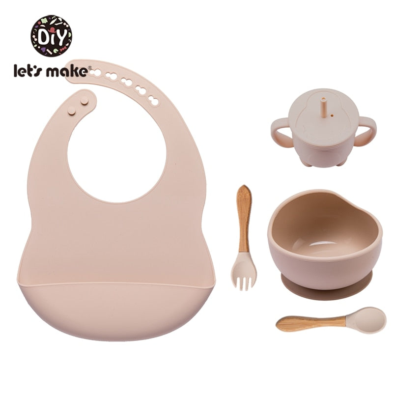 Let&#39;S Make 5PCS/Set Baby Feedings Tableware Silicone