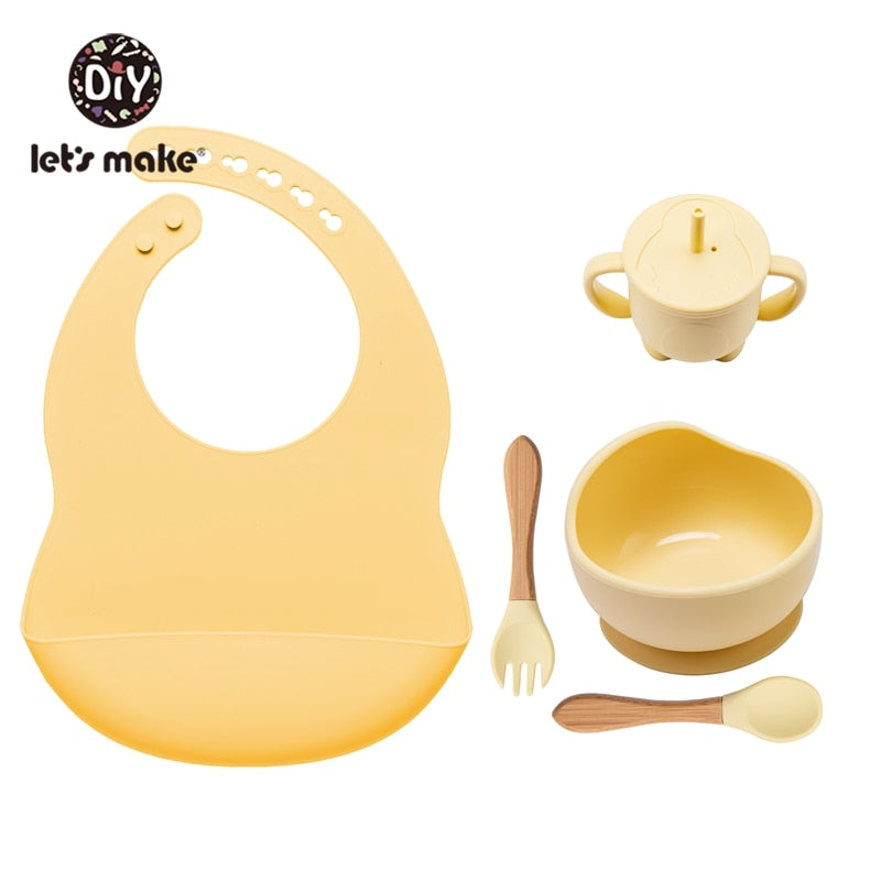 Let&#39;S Make 5PCS/Set Baby Feedings Tableware Silicone