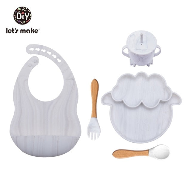 Let&#39;S Make 5PCS/Set Baby Feedings Tableware Silicone