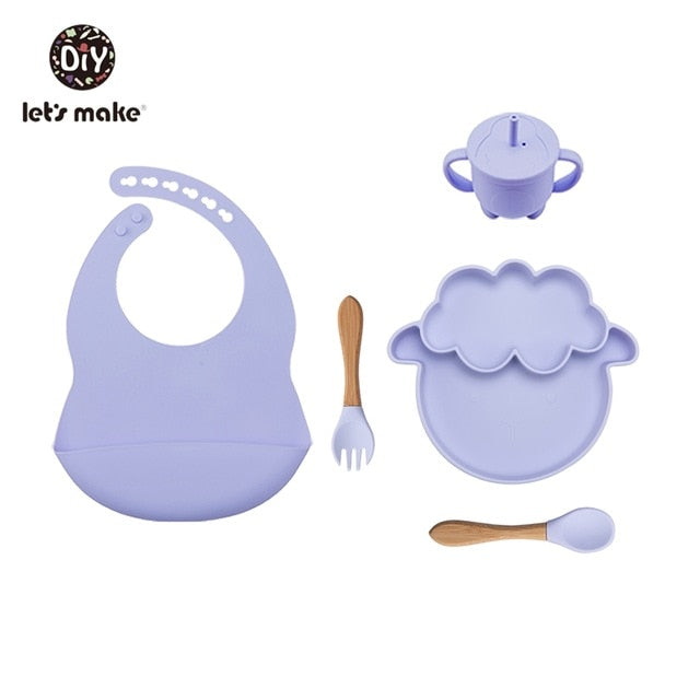 Let&#39;S Make 5PCS/Set Baby Feedings Tableware Silicone