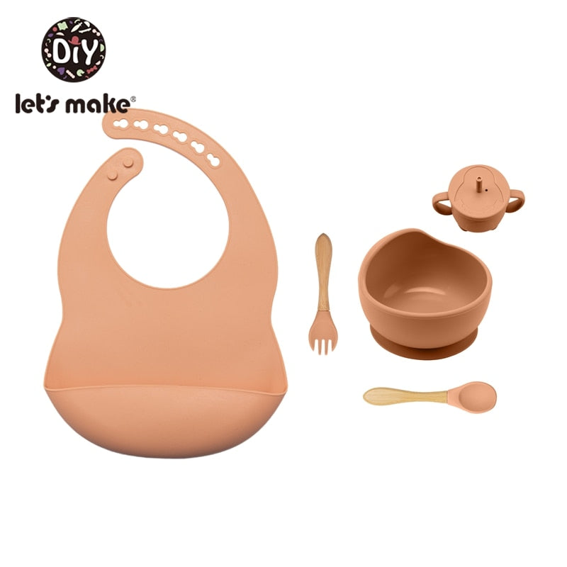 Let&#39;S Make 5PCS/Set Baby Feedings Tableware Silicone