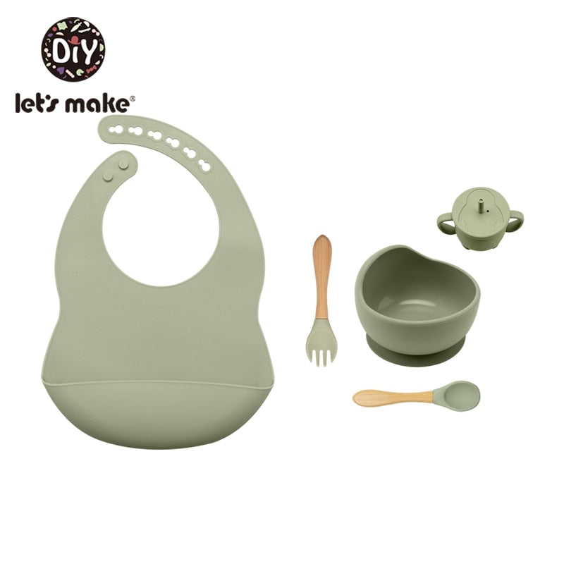 Let&#39;S Make 5PCS/Set Baby Feedings Tableware Silicone