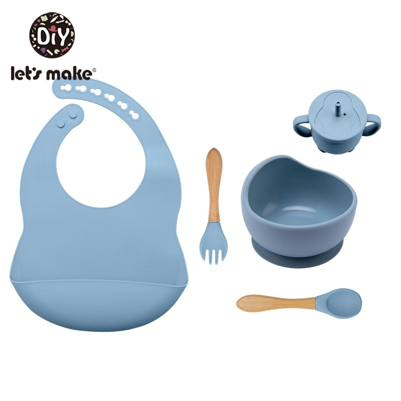 Let&#39;S Make 5PCS/Set Baby Feedings Tableware Silicone