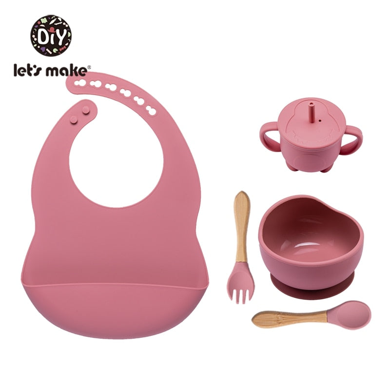 Let&#39;S Make 5PCS/Set Baby Feedings Tableware Silicone