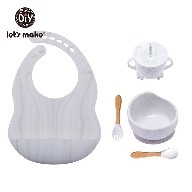 Let&#39;S Make 5PCS/Set Baby Feedings Tableware Silicone