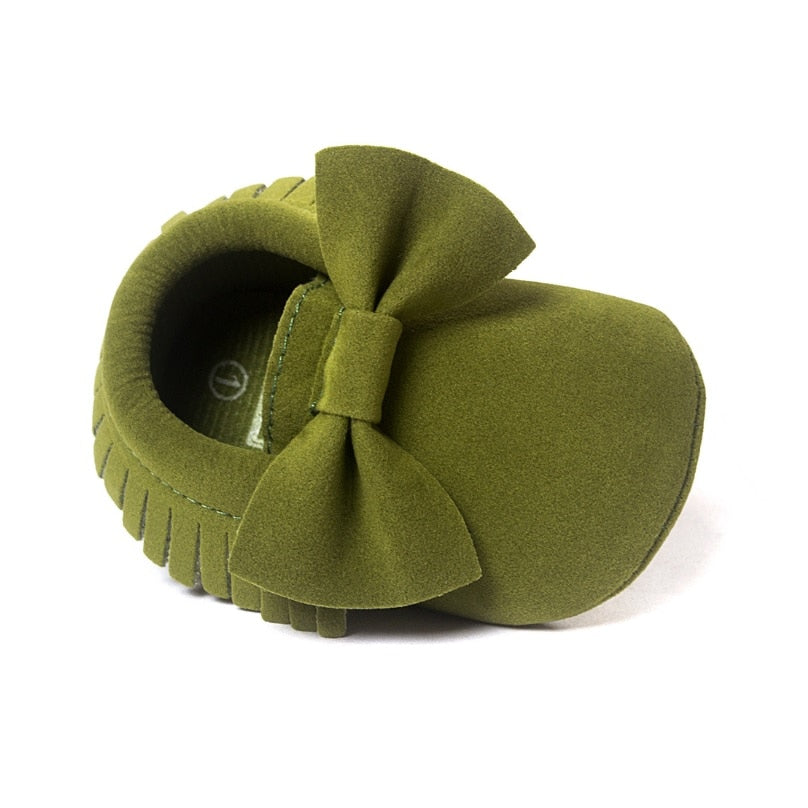 Mustard Yellow Baby Boy Shoe Bow Suede Bebe Shoes Handmade