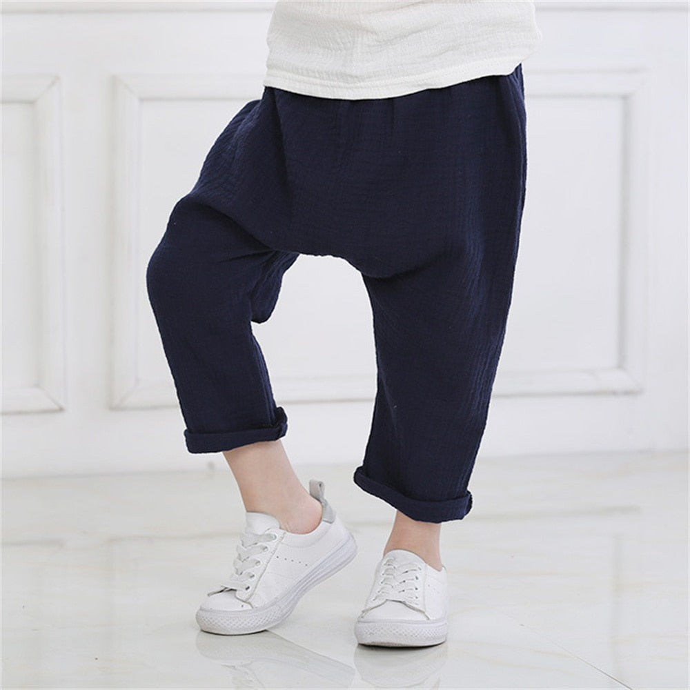 New 2-7y 2022 Summer Solid Color Linen Pleated Children