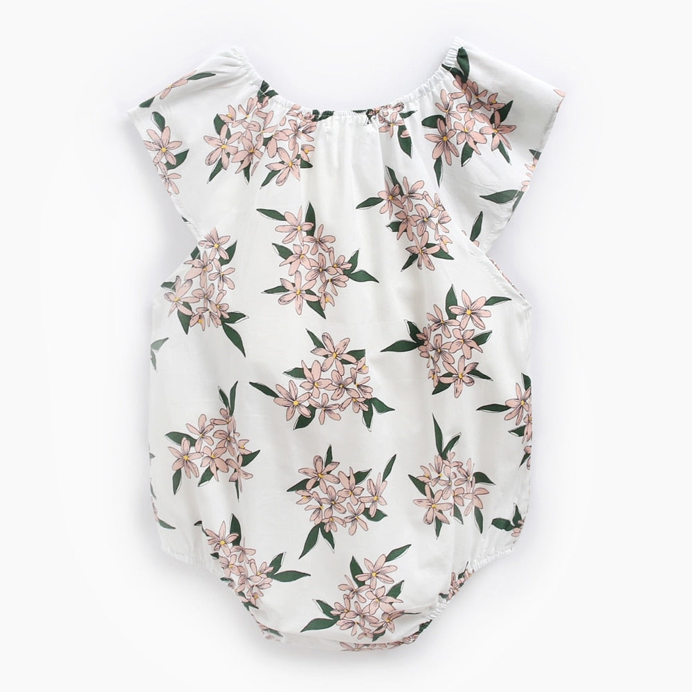 Newborn Baby Girl Summer Bodysuits Flowers Cotton Baby