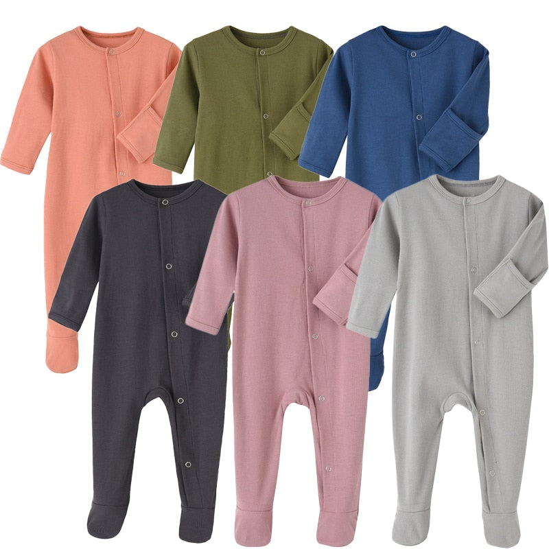 Organic Cotton Baby Rompers Footed Sleep and Play Autumn